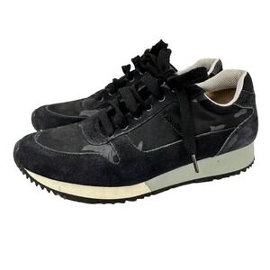 Prada Retro Trainer Sneakers Womens 38 8 Navy Blue Camo Lace Up Comfort Street